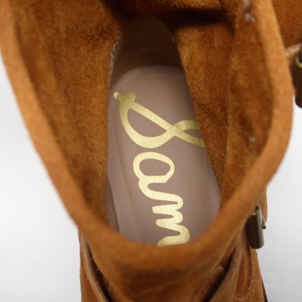 NEW Sam Edelman Womens Garret Moto Boots Brown Suede Buckle Size 8.5 - Picture 8 of 10